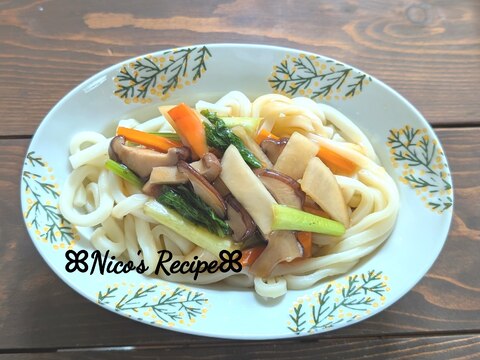 かぶと椎茸のあんかけうどん